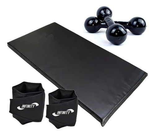 Kit Aeróbico Em Casa Caneleira 5 Kg + Colchonete + Halter 3
