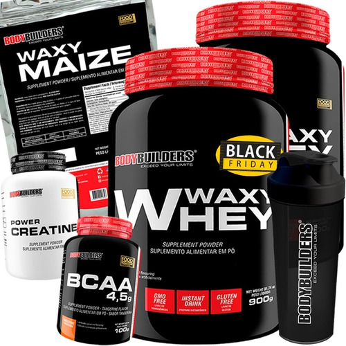 Kit 2x Whey 900g + Bcaa + Creatina + Coquet. + Waxy Maize 