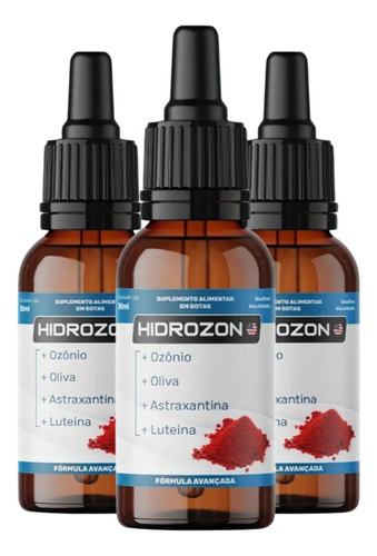 Hidrozon Gotas Suplemento Alimentar Natural 30ml 3 Unidades