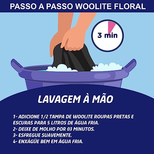 Lava Roupas Líquido Para Roupas Escuras Floral 450ml Woolite