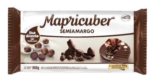 Chocolate Mapricuber - Arcor- Tableta X 800grs - Semiamargo