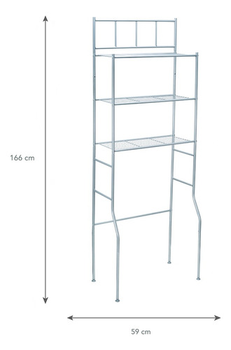 Mueble Organizador De Baño 3 Repisas Color Plata Color Plateado