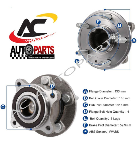 Mozo Cubo Rodamiento Trasero Chevrolet Cruze Años 11-15