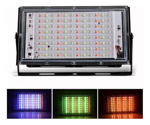 Reflector Foco Led Multicolor 50w C/control Con Interruptor