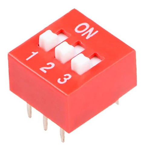 Kit 5 Dip Switch De 3 Posiciones Rojo