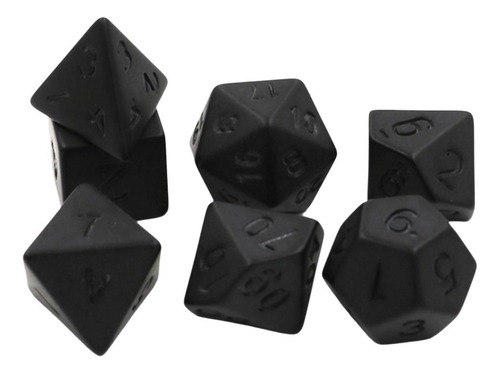 Juego De Dados Negros Poliédricos, Dados De Juego De 7