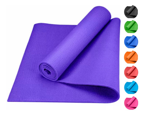 Tapete Yoga Pilates Fitness Ejercicio Portátil 3mm Grosor Color Violeta