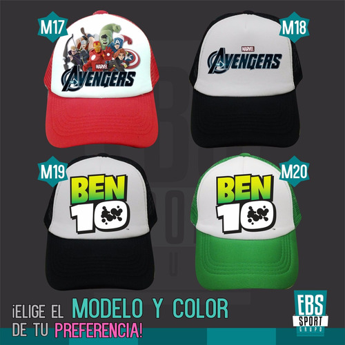 Gorra Para Niños Cars Transformers Ben10 Avengers