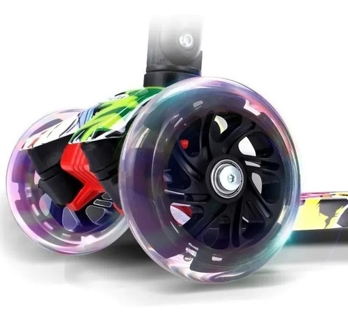 Imagen 7 de 10 de Monopatin 4 Ruedas Graffiti Con Luces Plegable Reforzado