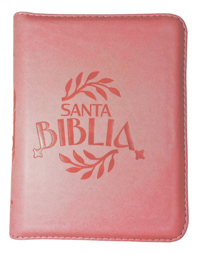 Biblia Reina Valera 1960  Rosada Flexible Con Forro Mediana