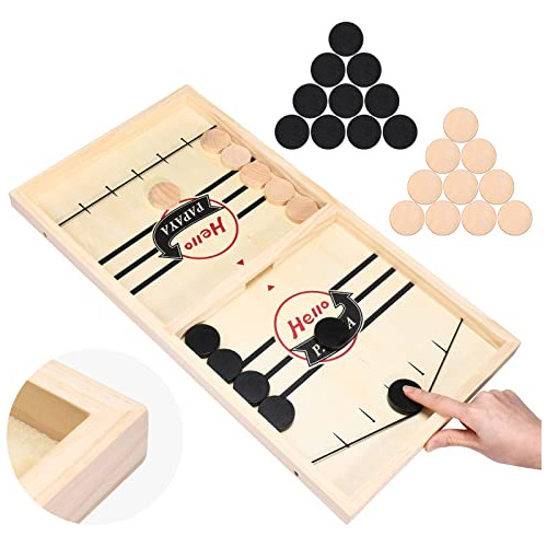 Fast Sling Puck Game, Wooden Hockey Game, Super Winner Game 