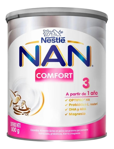 Leche De Fórmula En Polvo Nestlé Nan Comfort 3 En Lata De 1 De 800g - 12 Meses A 3 Años