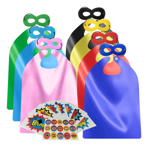 Adjoy Capas Y Máscaras De Superhéroe Para Fiesta De Cumpl.