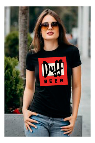 Playera Negra Los Simpson Duff Beer