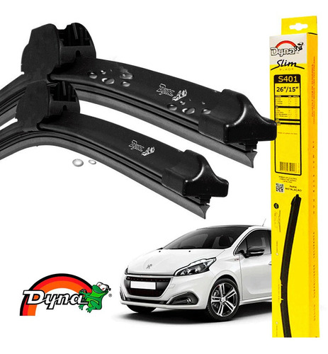 Kit Limpador Parabrisa Original Peugeot 208 2012 A 2018 Dyna