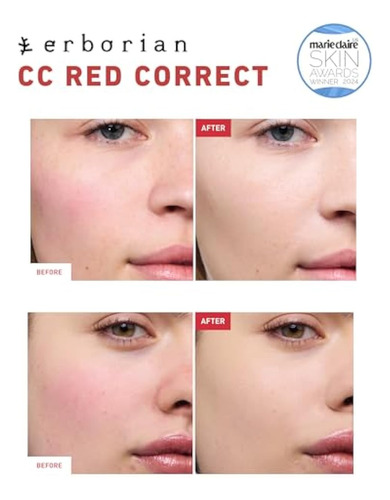 Erborian Cc Red Correct Para Mujer Con Centella