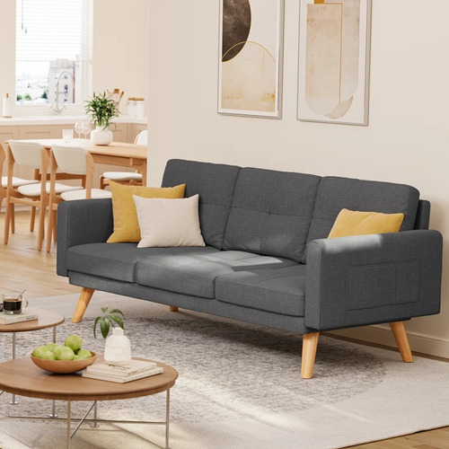 Porik Sofá Cama Sillón De 3 Plazas Con 3 Cómodas Almohadas