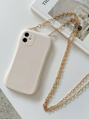 Funda Protectora Con Cadena Para iPhone 12 Pro Max | Beige