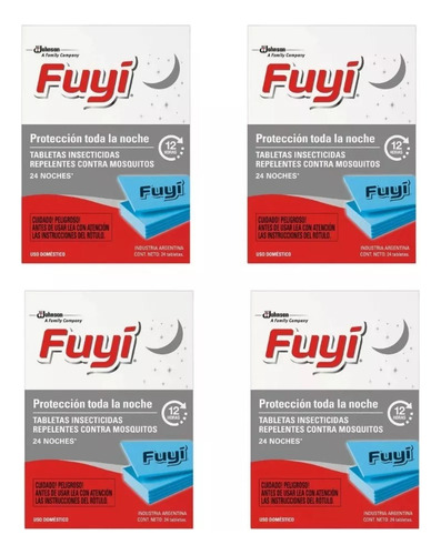 Fuyi Tabletas Anti Mosquitos 96 Unidades - 4 Cajas X 24 U