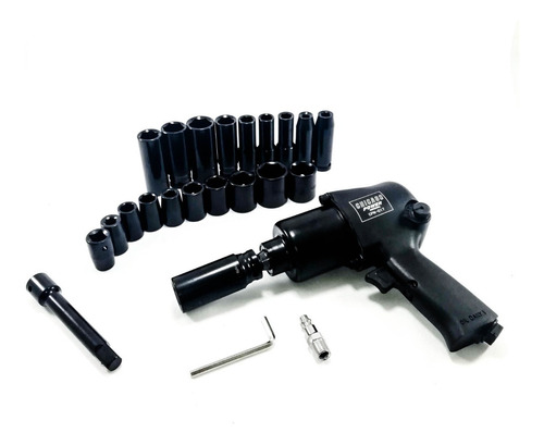 Pistola Neumática 1/2 + Copas De Impacto Cortas Y Largas
