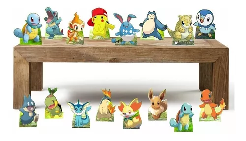 10 Centro de Mesa Pokemon com Nome mdf Adesivado Lindo