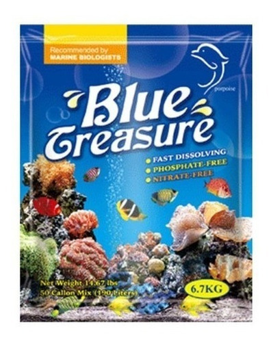 Sal Blue Treasure Reef Sea Salt 6,7kg Aquário Marinho