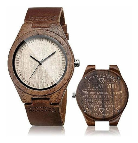 Reloj De Ra Para Hom Reloj De Ra - Men's Walnut Wood Cowhide