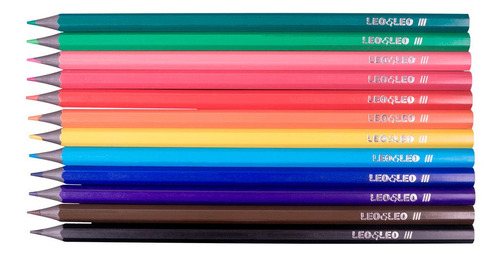Caixa Lápis De Cor 12 Cores Grande Leonora Eco Atacado