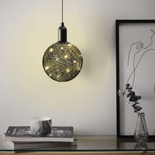 Lámpara Colgante Decorativa Negra 20 Cm La104