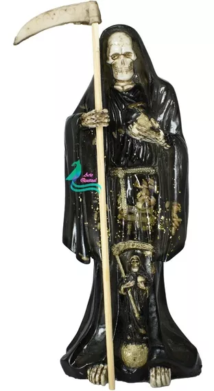 Santa Muerte Negra 30 Cm , Curada Ritualizada Protección