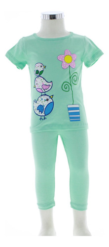 Conjunto Leggings Y Playera Niña Verde 2 Piezas 1 A 6 Años