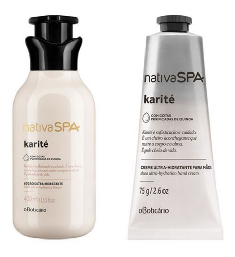 Kit Nativa Spa Karité Boticário: Hidratante E Creme De Mãos