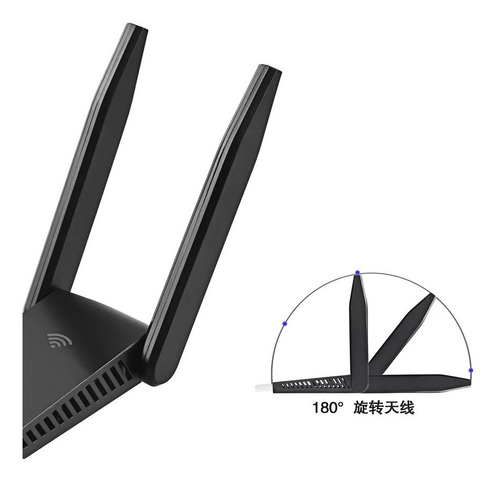 Imagen 7 de 9 de Antena Adaptador Wifi Usb 3 Dual Band 2.4 Y 5 Ghz 1300mbs