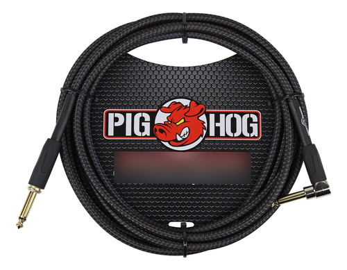 Pig Hog Pc-h10bkr 1 4  Angulo Recto Cable Instrumento Tejido