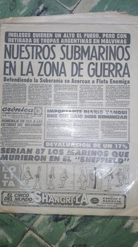 Diario * Cronica * Guerra De Malvinas -  5 De Mayo De 1982