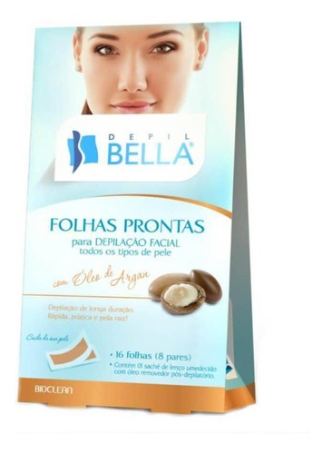 Depil Bella Argan Folhas Prontas Facial C/16