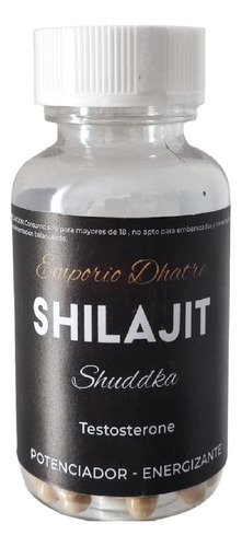 Shilajit Energizante Y Potenciador 60 Capsulas 500 Mg, 