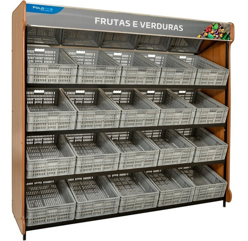 Vasca Hortifruti Espelhada Lateral 1,30m 12 Caixas Polo Frio