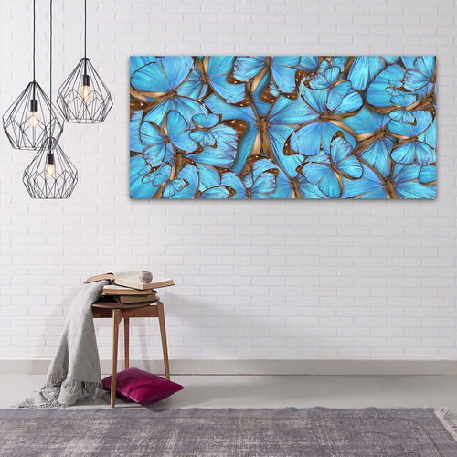Mariposas Azul Turquesa Med Lienzo Canvas Cuadro Decorativo