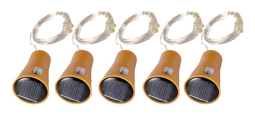 2021 Luz 5pcs 1.5m Solar Corcho Botella De Vino Tapón Cobre