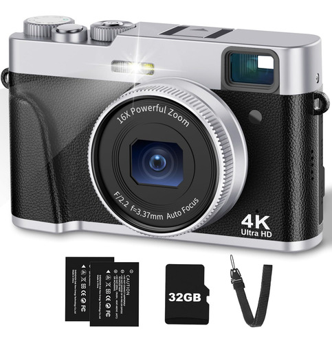 Cámara 4k Cámara De 48mp Para Fotografía Con Flash Y Visor, 