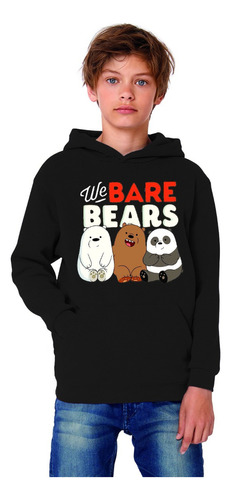 Polerón Canguro Capucha Osos Escandalosos We Bare Bears Estampada Dtf Cod 001