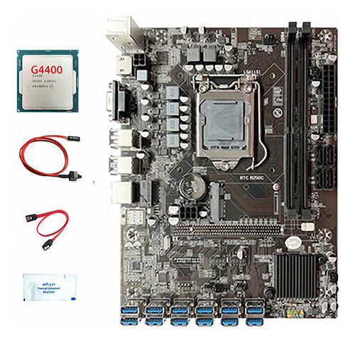 Placa Base B250c 12usb3.0 (pcie1x) Beth Miner+cpu G4400+otr