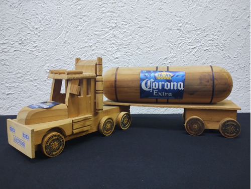 Juguete Camión De Madera Corona Hecho A Mano Vintage Usado