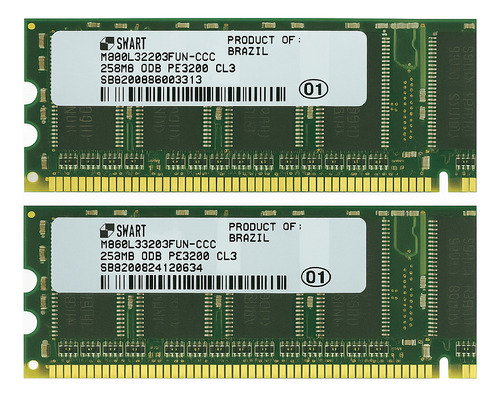 Kit 4x256mb Memória Ram Ddr1 Smart M368l3223fun-ccc (Usado)