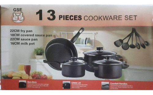 Set De Juego De Ollas Mas Utensilios 13 Pcs