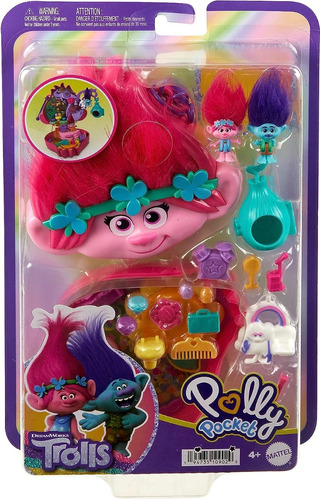 Polly Pocket Set Trolls Poppy 13 Accesorios 2023