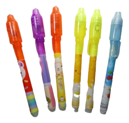 Juego De 6 Plumas Espía Con Tinta Invisible Y Luz Uv
