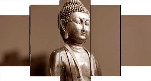 Cuadro 5 Piezas Escultura Hermosa Hindu Buda 150x80cm