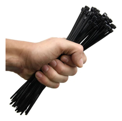 Abraçadeira De Nylon Plastica Preta 3,6 X 20 Cm Media 100 Un